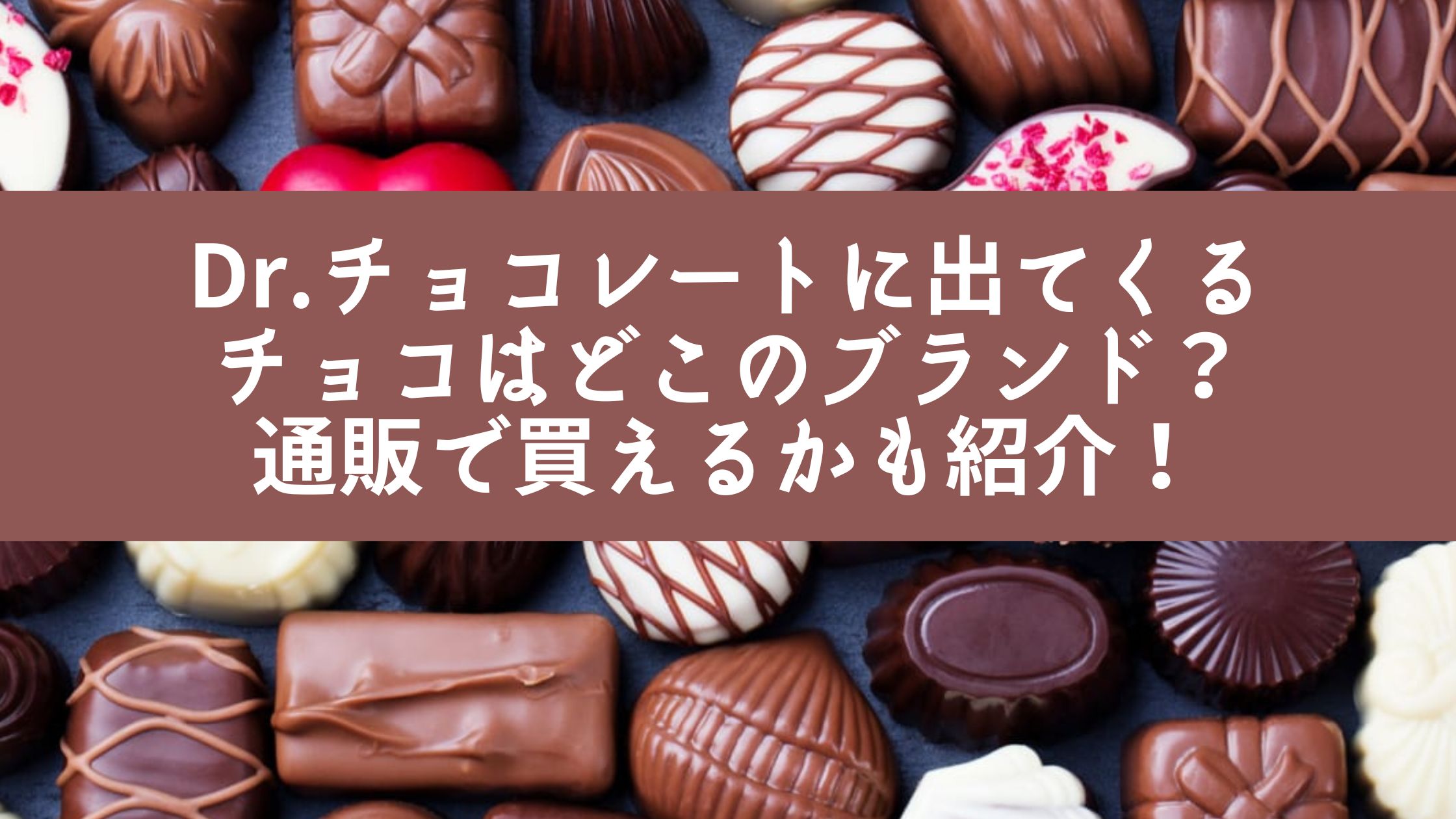 Drチョコレートのチョコブランドを紹介します！